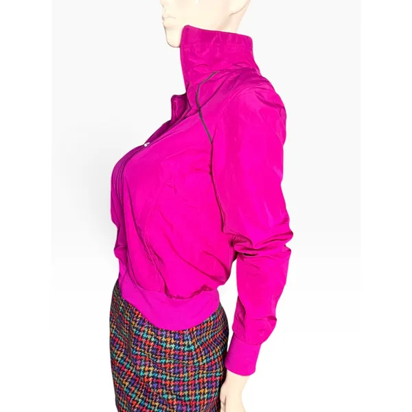 Vintage Nike Athletic Dept Magenta Pink Full Zip Windbreaker Jacket Womens S - Image 2