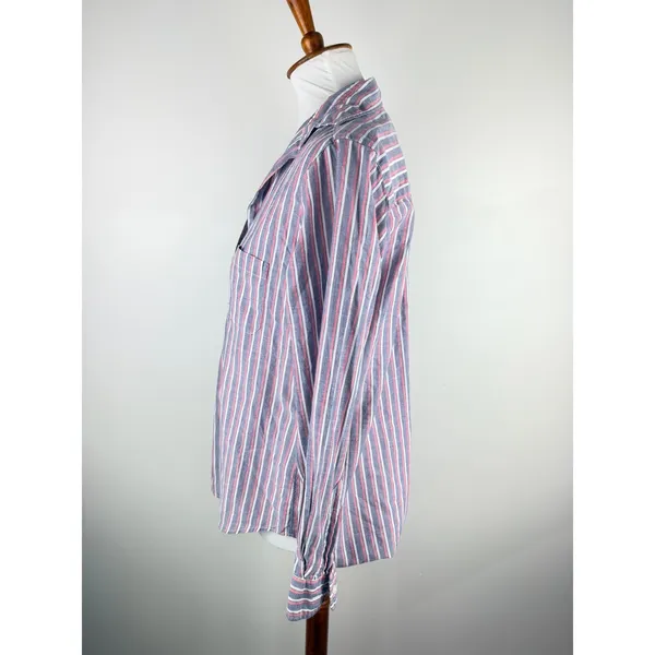 Grayson The Hero Striped Button Down Shirt Cotton Blue Red Size 01 Small - Image 15