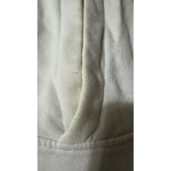 Primark Womens White Oversized‎ Fleece Hoodie Sweatshirt Side Slits Size L - Image 2
