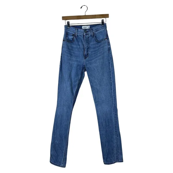 Abercrombie & Fitch The 90s Slim Straight Ultra High Rise Jeans Blue Size 26/2 - Image 2