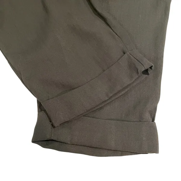 Halara High Waist Wide Leg Pants NWT Cropped Cuff Hem Black Women L Pockets Work - Image 7