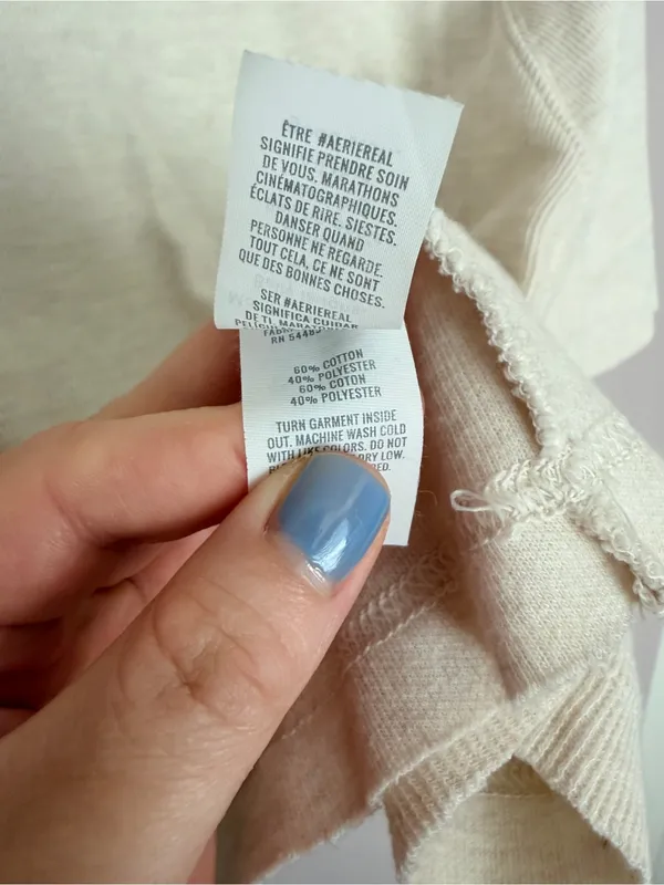 Aerie Beige Ribbed Boxy T-Shirt Beige Large - Image 5