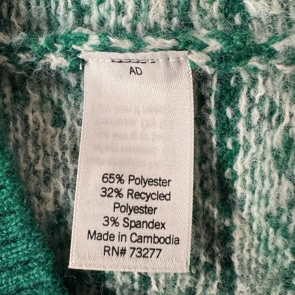 Croft & Barrow Small Sweater Fair Isle Crew Neck Long Sleeve Pullover Green New - Image 8