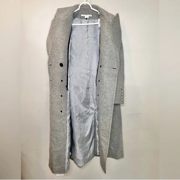 Veronica Beard Nalida Overcoat Grey Size 6 Wool Cashmere Long Cardigan Coat - Image 10