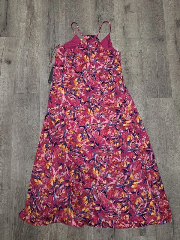 NWT Nicole Miller Women's Floral Maxi Dress Sleeveless Pink Multicolor XL - Image 3