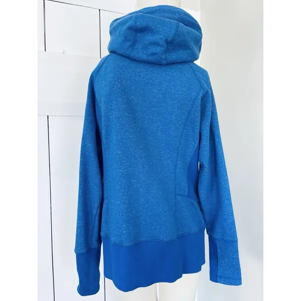 Active‎ Life Women's Long Hoodie Coat XXL Blue Fleece Lined Pockets Open Front - Image 2