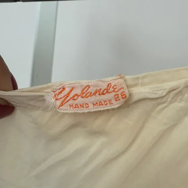VTG Yolanda sz S Hand Made Cream Lace Ruffle Slip Skirt Maxi Victorian style - Image 4