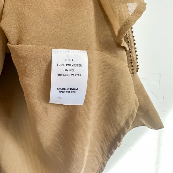 LPA | Beaded 61 V-Neck Mini Dress in Army Taupe Tan‎ size Small - Image 6