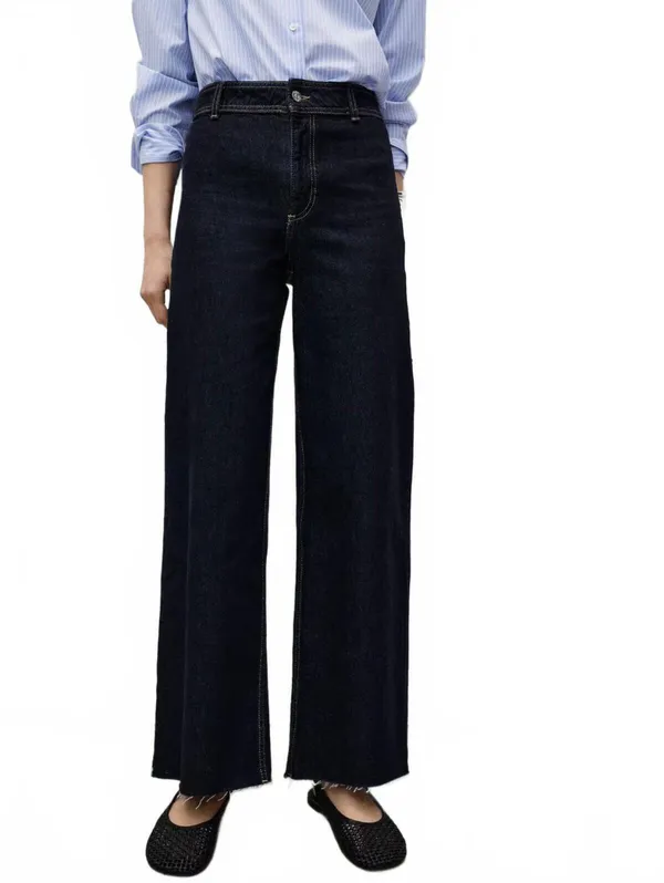 Mango Catherin Rinse-Wash Culotte Jeans NWT Open Blue Size 4 (EUR 36) - Image 7