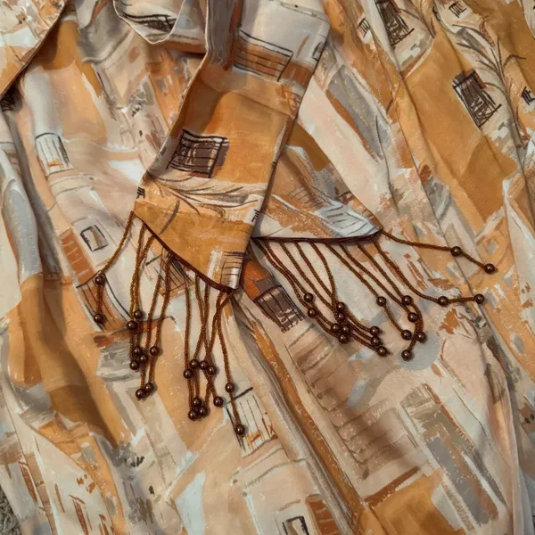 & Other Stories | Printed Asymmetrical Midi Skirt Terracotta Tie Front Boho US 8 - Image 8