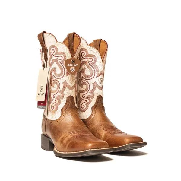 Ariat Sz 7 Women's QuickDraw Sandstorm Leather Cowboy Boots Western Rodeo - Image 2