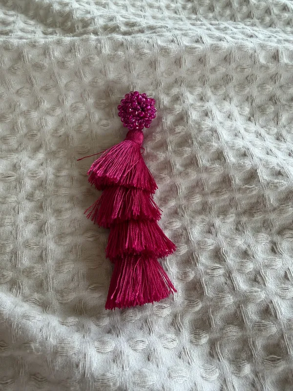 Boutique Tassel Pink Earrings - Image 3