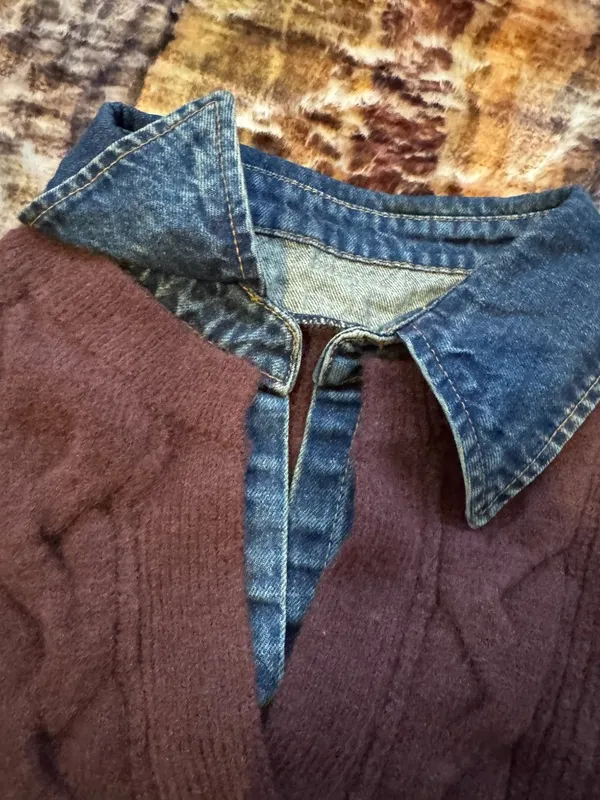 NWT Denim Collar V - Image 5