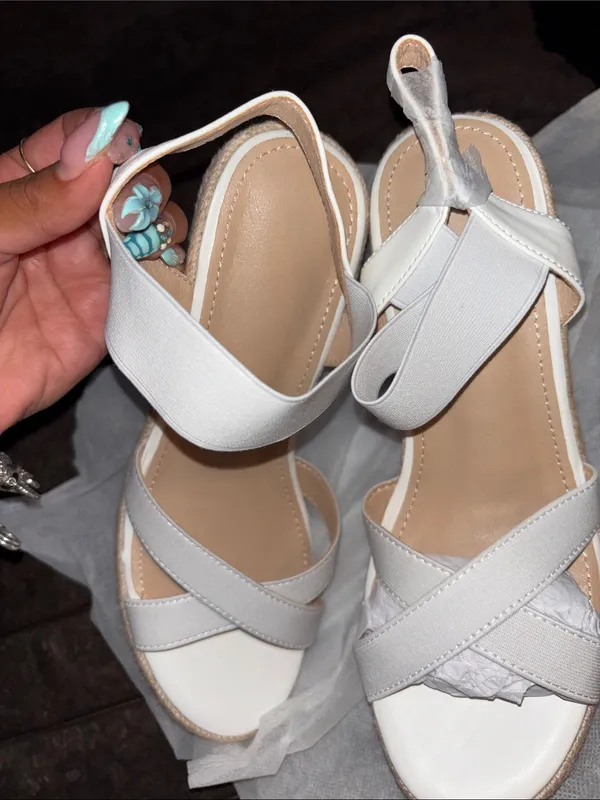 Women's White Espadrille Wedge Sandals - Classic Summer Style - Image 5