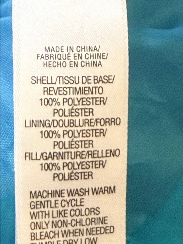 IZOD Women’s Quilted Puffer Vest Blue Teal Snap Front Mock Neck Size Small S - Image 4