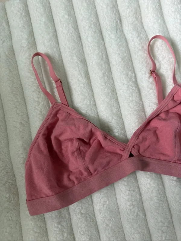 Madewell Dusty Rose Wireless Triangle Bralette - Image 2