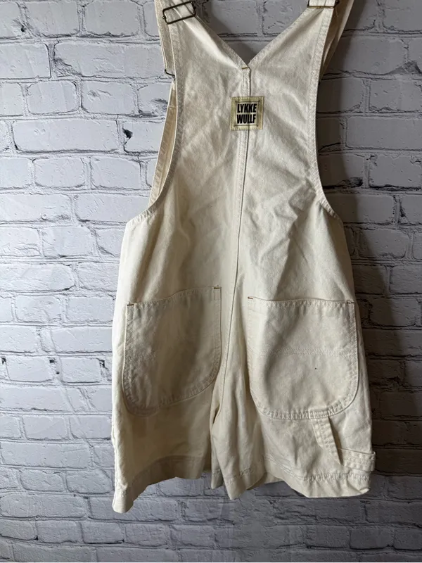 Lykke Wullf women’s cream colored over alls size small - Image 5