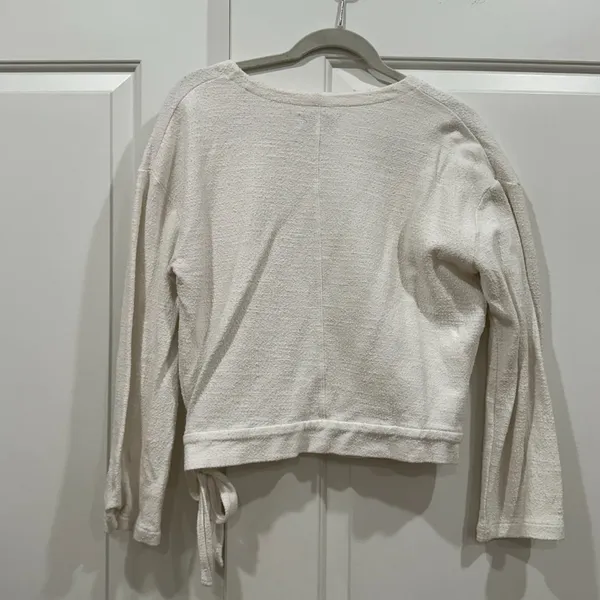 Madewell Ivory Wrap-tie Top - Image 4