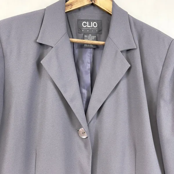 Clio Women Blazer 16 Longline Purple Oversized Career Workwear 90s‎ Minimalist - Image 2