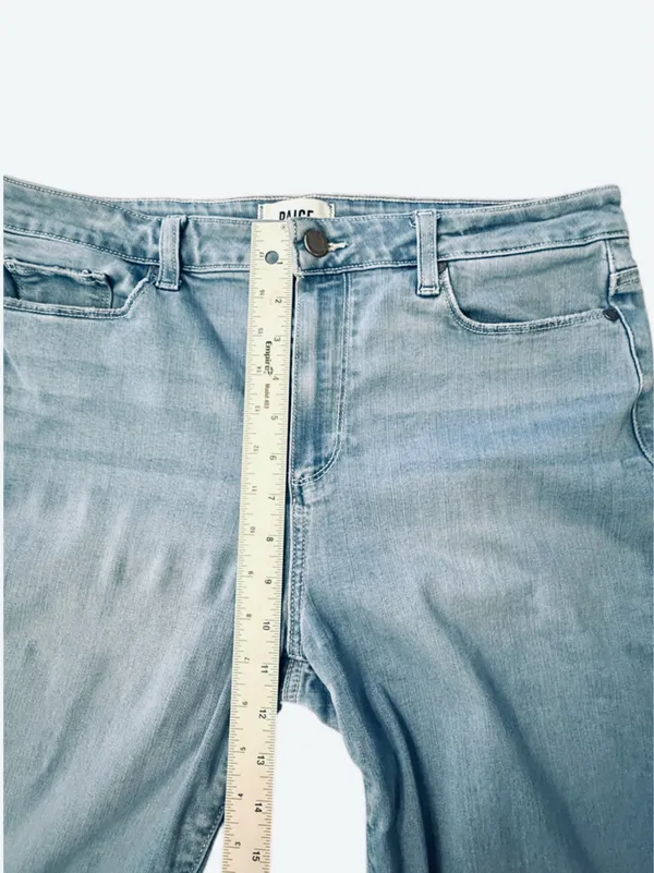 PAIGE Hoxton Slim Crop Jeans Women’s Sz 32 Light Wash High Rise Straight Ankle - Image 9
