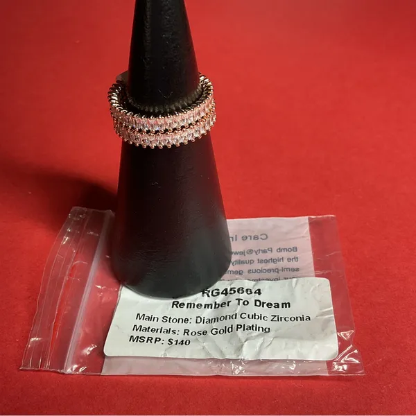 Bomb Party RG45664 “Remember To Dream” Cubic Zirconia on Rose Gold Sz 7 Ring NWT - Image 5