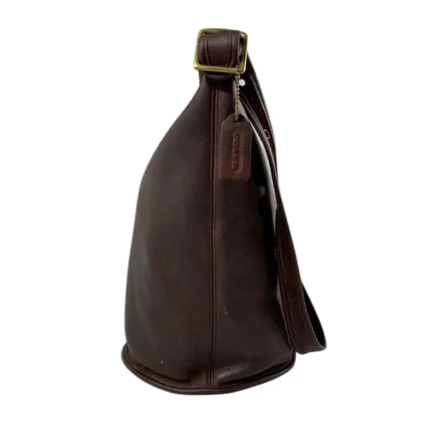 VINTAGE COACH Mahogany Leather Duffle Sac XL Crossbody Bucket Bag USA 9085 COA - Image 3