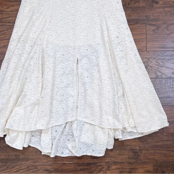 Rebecca Taylor • Lace Maxi Skirt cream New Ivory flowy slit crochet beach summer - Image 9