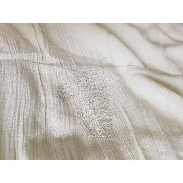 SAGE THE LABEL Embroidered Sage Green Mini Babydoll Dress Sz M - Image 5