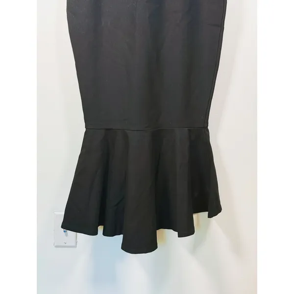NWT Lulus Off Shoulder Trumpet Midi Dress Mermaid Womens S Black Cocktail Event - Image 9