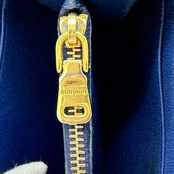 Miu Miu Navy Continental Leather Wallet - Image 9