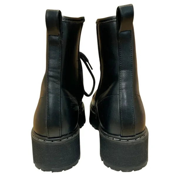 Steve Madden Bettyy Women's Black Lace Up Round Toe Platform Combat Boots Size 9 - Image 3
