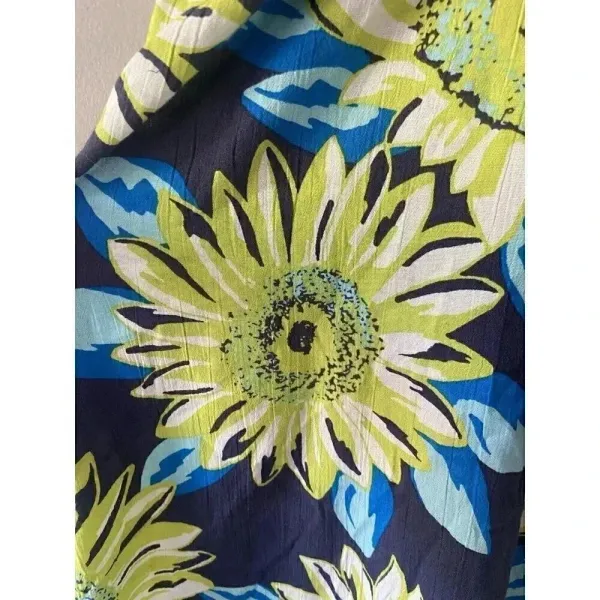 Aerie Gauzy Cotton Floral Tassel Swim Cover‎ Dress Size S Blue Green Boho Beach - Image 7