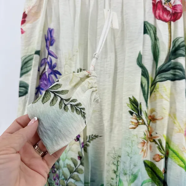 NWT Anthropologie Ruffle Cascade High-Low Dress XL Floral Botanical OB1465466‎ - Image 8