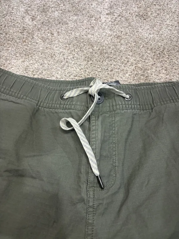 Vuori Ripstop Short Army Green Pockets Drawstring Cotton Hiking Outdoor Climb XL - Image 14