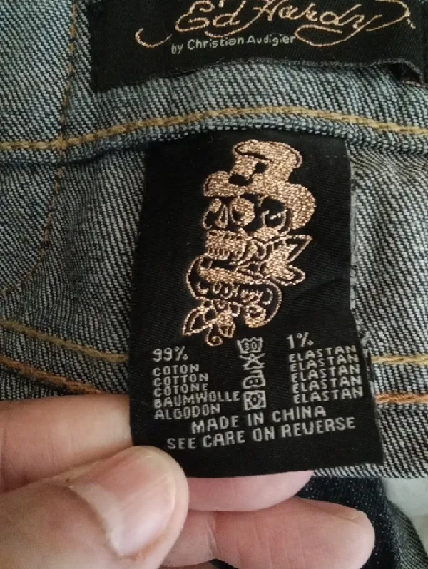 Ed Hardy By Christian Audigier Denium Mini Mcbling Y2k Inspired Festival Size 25 - Image 7