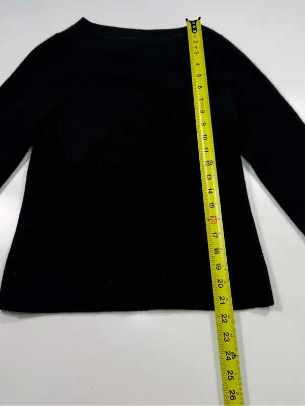 Avellini 100% Cashmere Black Crewneck Sweater Size Small - Image 3