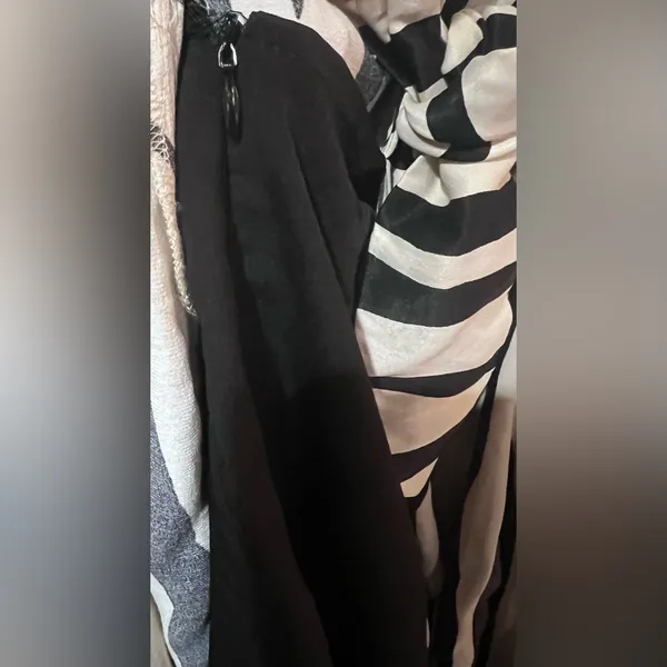 ZARA Zebra Print Satin Wrap Mini Dress w/‎ Tie Ruched Cuffs Black & Ecru Medium - Image 16