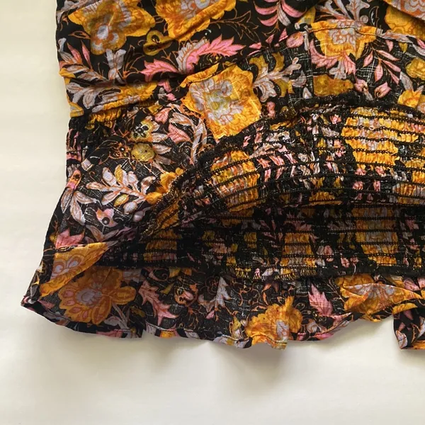 Free People ‘One More Time’ strapless smocked floral peplum tube top, size large - Image 8
