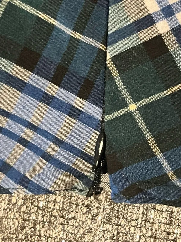 Womens sz10 American Eagle Plaid Pleated Mini Skirt - Blue & Green Tartan - Image 5