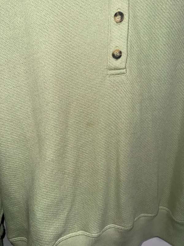 Maurices Henley Drop Shoulder Sweatshirt Light Green Relaxed Fit - Image 6