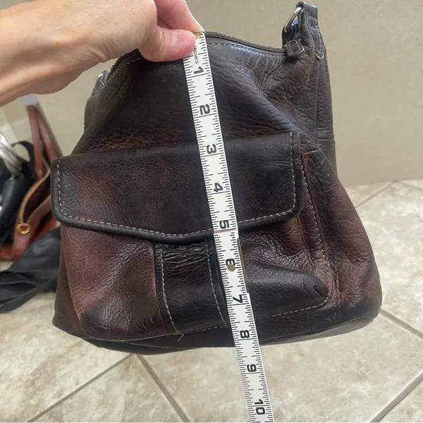 Vintage Fossil Messenger Bag, Crossbody Bag~ Dark Brown Leather STRAP HAS‎ wear - Image 8