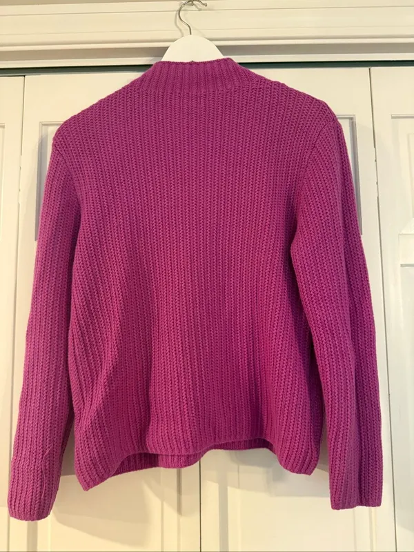 J.Crew Fuschia ribbed mock neck sweater small - Image 5