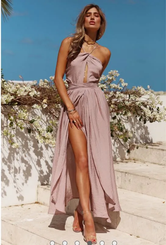 Hello Molly Mauve Halter Top With Two Slits - Image 6