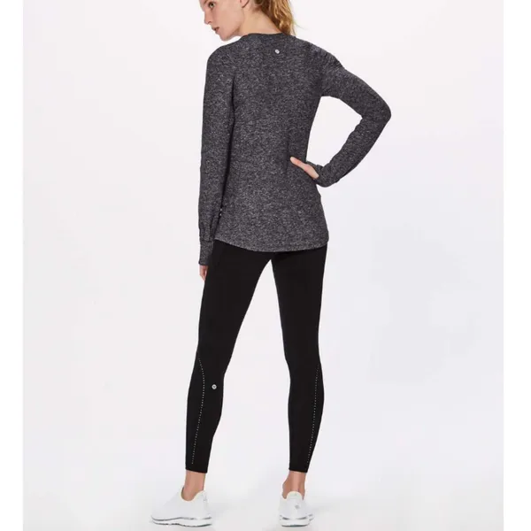 Lululemon Swiftly Tech Long Sleeve Women Size 6 Black White Static Athletic Top - Image 2
