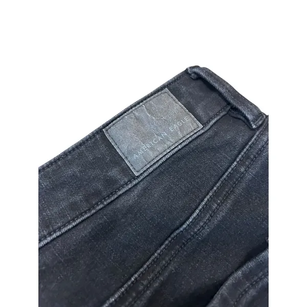 American Eagle Distressed Skinny Jeans Black Ripped High Waisted Womens Size 4 - Image 10