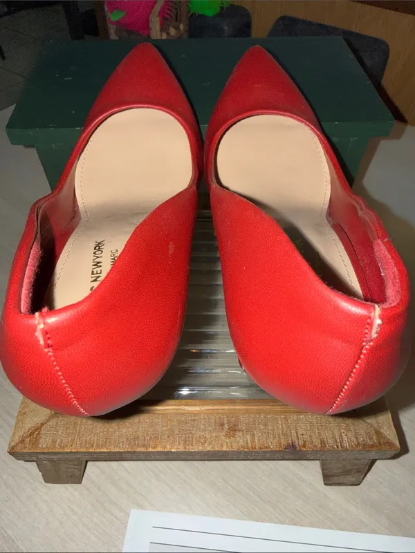Marc New York Red Leather Pointed Toe Leather Pumps - Image 4