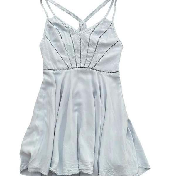 Silence + Noise Light Blue Strappy Fit‎ & Flare Mini Dress Sz 6 - Image 2