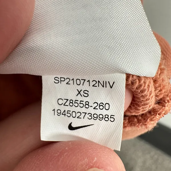 Nike Women's Size XS Femme Crew Jumper Terra Blush Pink Tan Loungewear Active - Image 6
