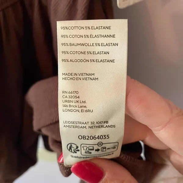 NWT Free People Chocolate Brown Ribbed Blouse Cap Sleeve Peplum Women size Small - Image 9