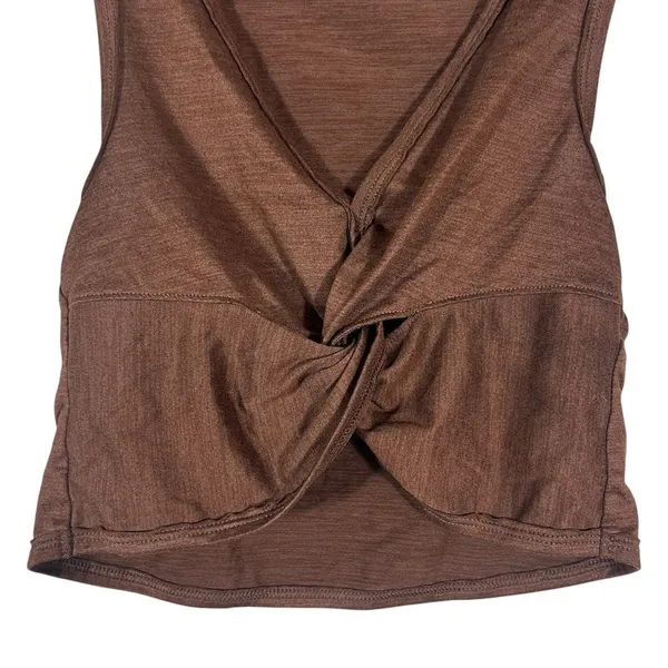 Free People Movement Twist Front Heathered Crop Tank Top Brown Sporty Size S - Image 2